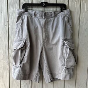 Vintage Polo Ralph Lauren Gray Cargo Chino Shorts Sz 34 Y2K 90s Skate Utility